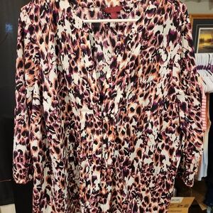 212 Collection Multicolor Animal Print Top